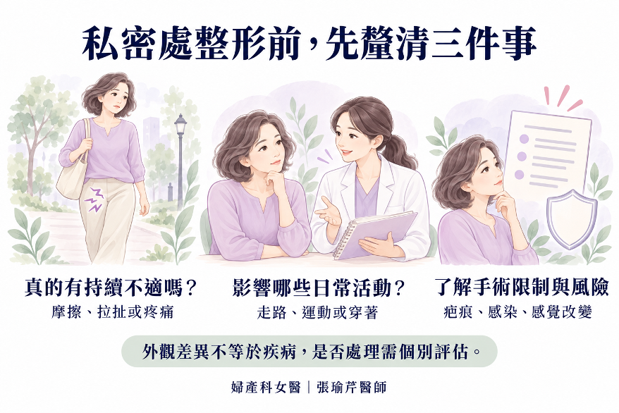 外觀差異不等於疾病,私密處整形評估應聚焦持續不適、日常影
